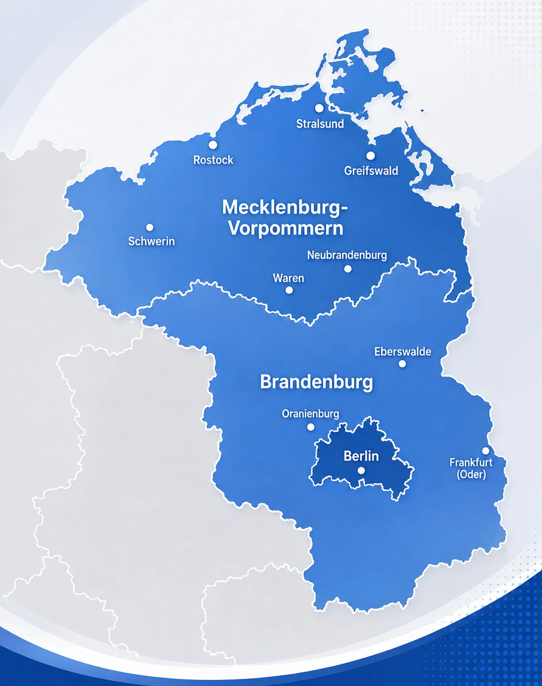 Einsatzgebiet von UmzugPartner in Nordostdeutschland