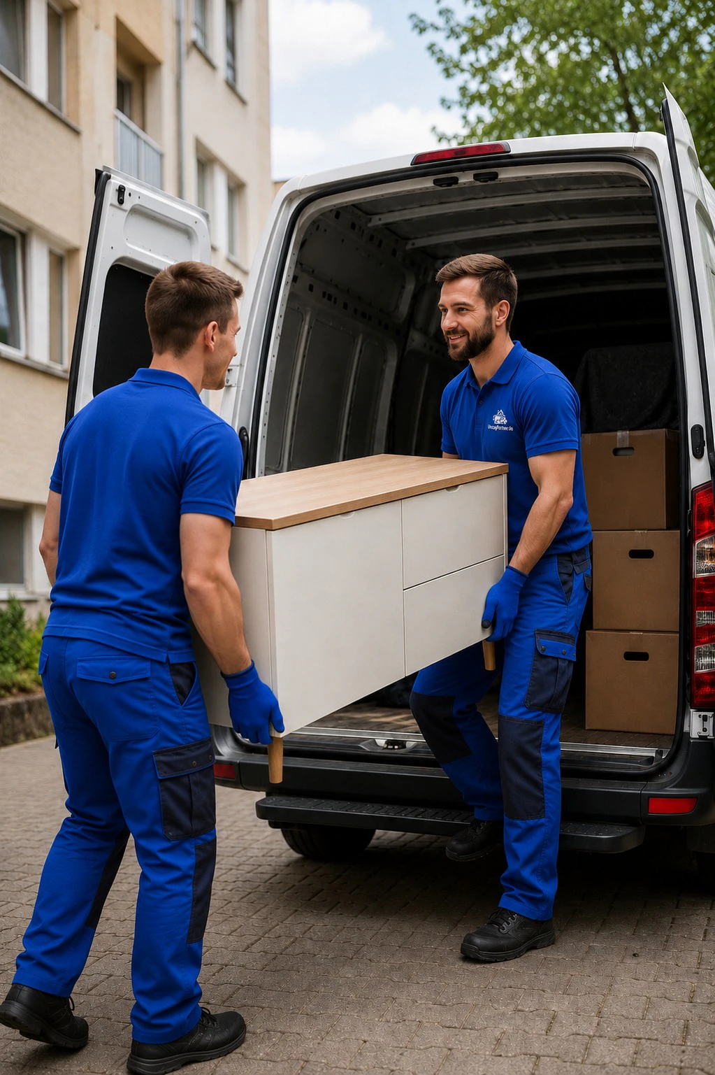 Umzugsteam beim Transport von Umzugsgut